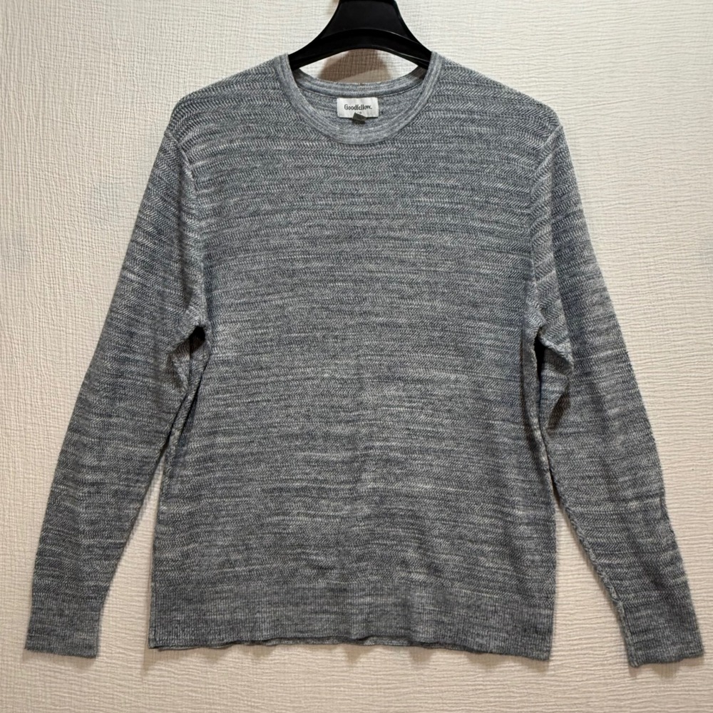 Goodfellow & Co Mens Gray Tight Knit Crewneck Long Sleeve Sweater Size L Outdoor